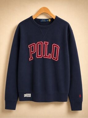 POLO Ralph Lauren Varsity Logo Crewneck Sweatshirt Navy
